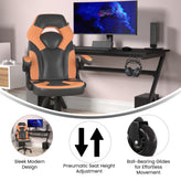 X10 Gaming Chair Racing Office Computer PC Adjustable Chair with Flip-up Arms and Transparent Roller Wheels, Orange/Black LeatherSoft