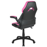 X10 Gaming Chair, Racing Style Ergonomic Office Chair, Height Adjustable Swivel Computer Chair with Flip-Up Arms, Pink/Black LeatherSoft