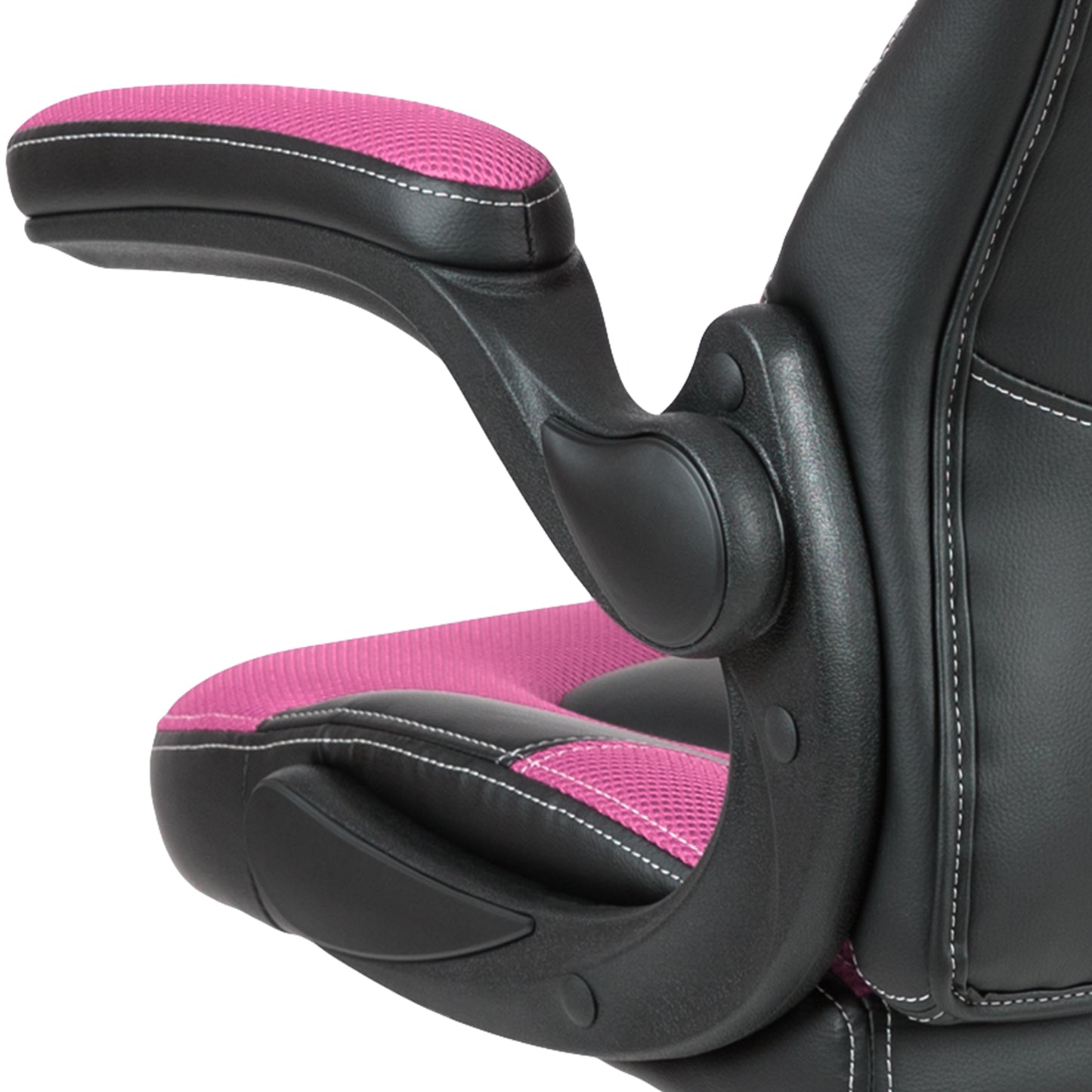 X10 Gaming Chair, Racing Style Ergonomic Office Chair, Height Adjustable Swivel Computer Chair with Flip-Up Arms, Pink/Black LeatherSoft