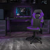 X10 Gaming Chair, Racing Style Ergonomic Office Chair, Height Adjustable Swivel Computer Chair with Flip-Up Arms, Purple/Black LeatherSoft