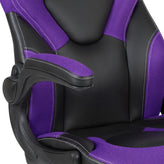 X10 Gaming Chair, Racing Style Ergonomic Office Chair, Height Adjustable Swivel Computer Chair with Flip-Up Arms, Purple/Black LeatherSoft