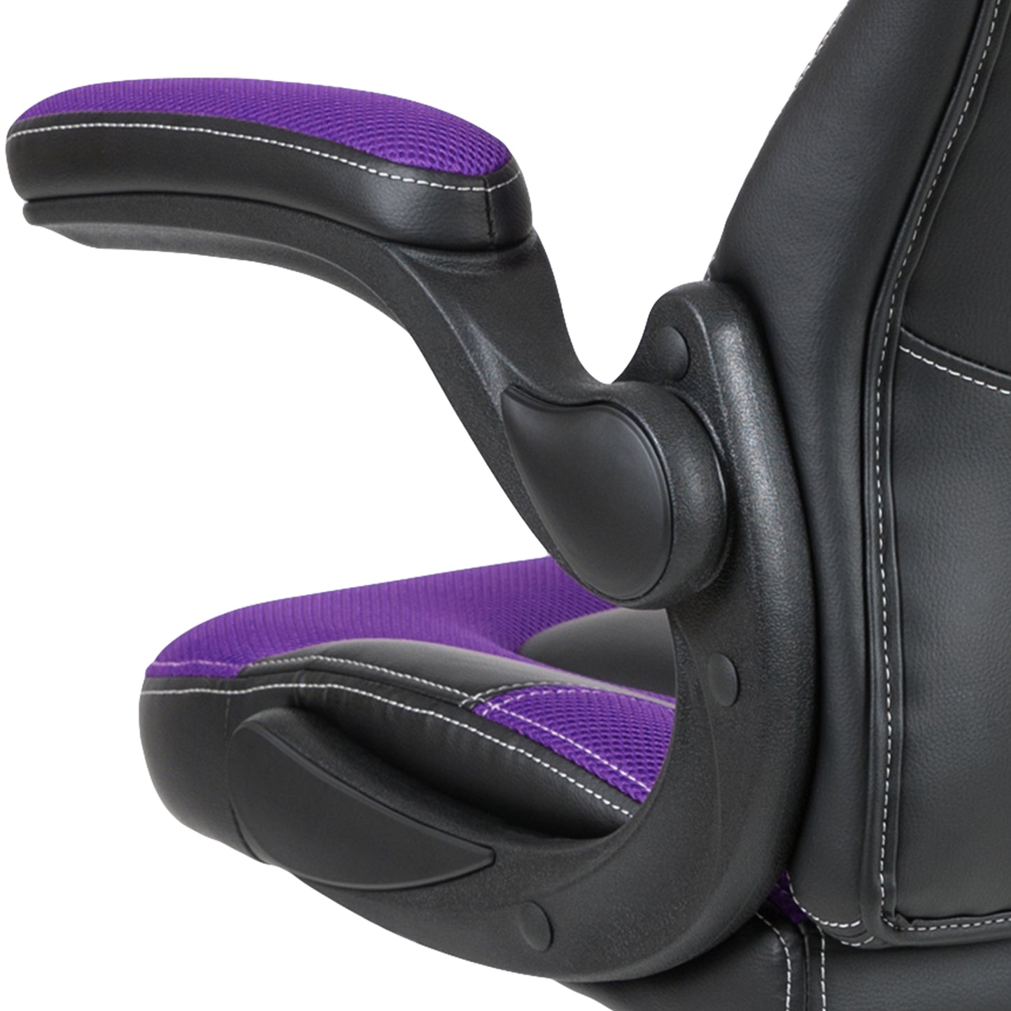 X10 Gaming Chair, Racing Style Ergonomic Office Chair, Height Adjustable Swivel Computer Chair with Flip-Up Arms, Purple/Black LeatherSoft