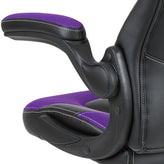 X10 Gaming Chair, Racing Style Ergonomic Office Chair, Height Adjustable Swivel Computer Chair with Flip-Up Arms, Purple/Black LeatherSoft
