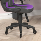 X10 Gaming Chair Racing Office Computer PC Adjustable Chair with Flip-up Arms and Transparent Roller Wheels, Purple/Black LeatherSoft