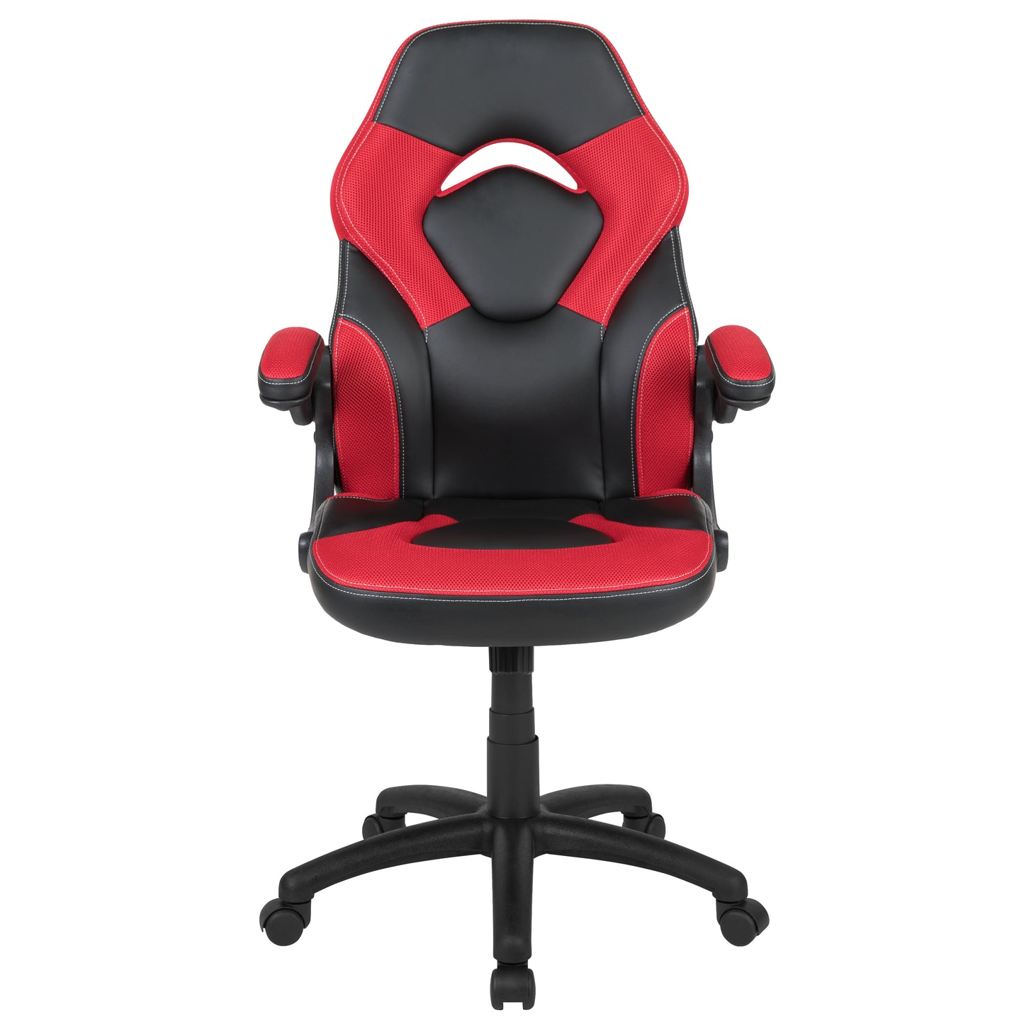 X10 Gaming Chair, Racing Style Ergonomic Office Chair, Height Adjustable Swivel Computer Chair with Flip-Up Arms, Red/Black LeatherSoft