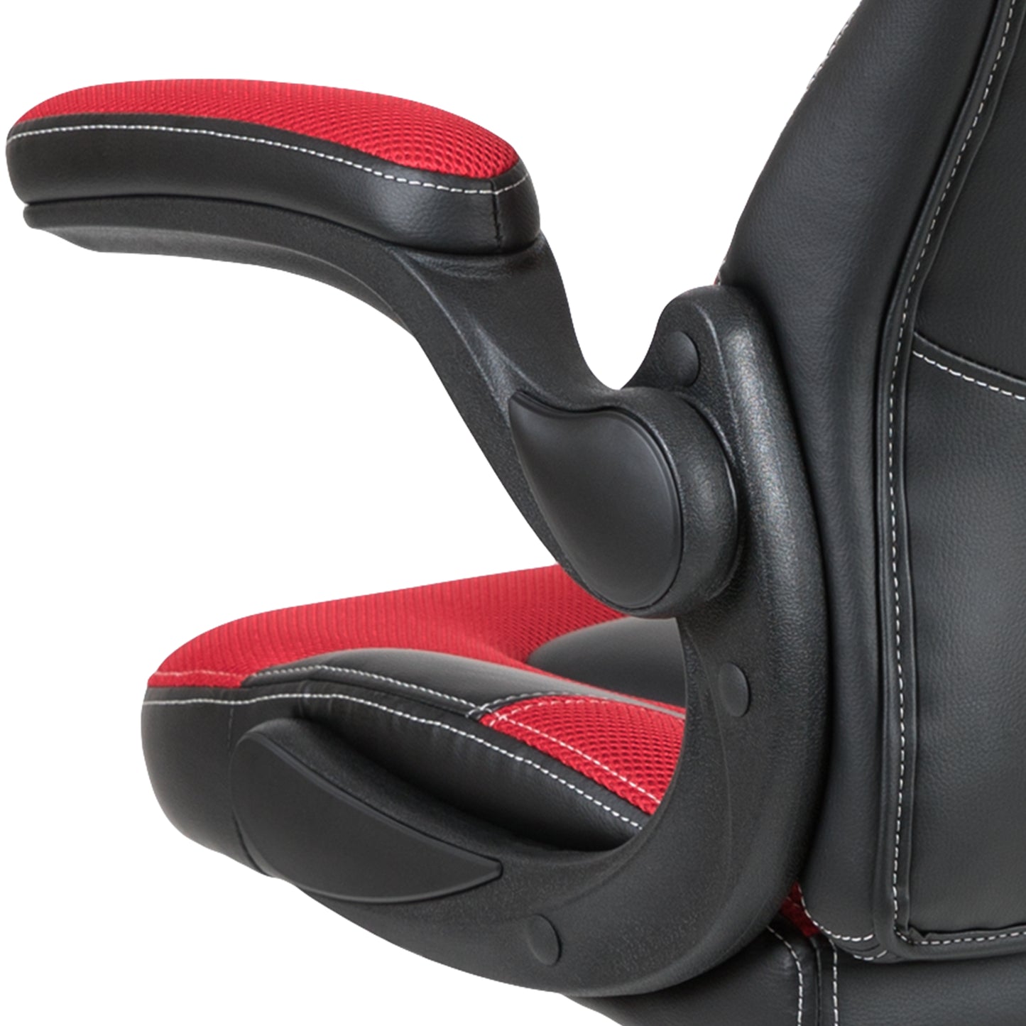 X10 Gaming Chair, Racing Style Ergonomic Office Chair, Height Adjustable Swivel Computer Chair with Flip-Up Arms, Red/Black LeatherSoft