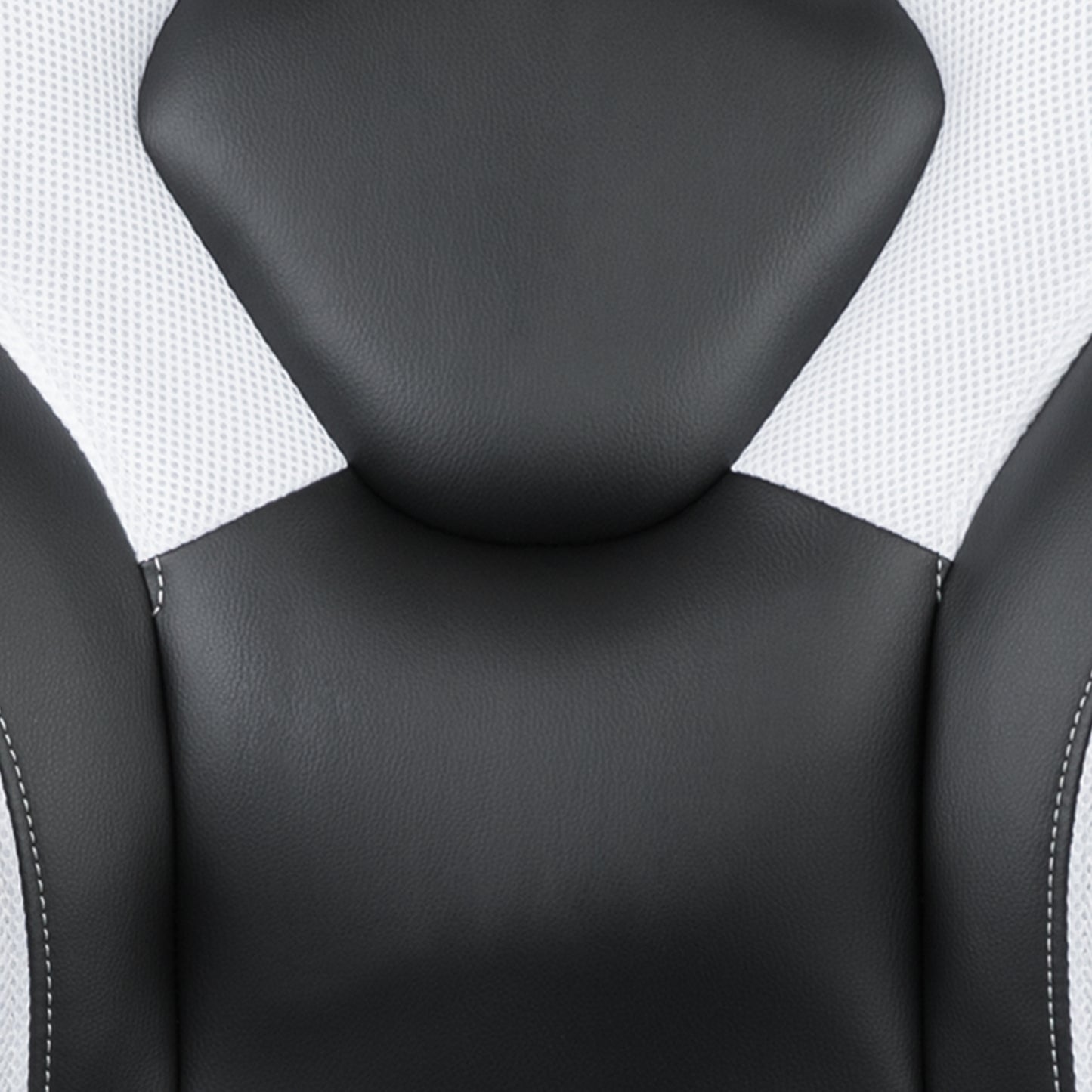 X10 Gaming Chair, Racing Style Ergonomic Office Chair, Height Adjustable Swivel Computer Chair with Flip-Up Arms, White/Black LeatherSoft