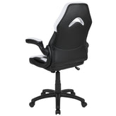 X10 Gaming Chair, Racing Style Ergonomic Office Chair, Height Adjustable Swivel Computer Chair with Flip-Up Arms, White/Black LeatherSoft