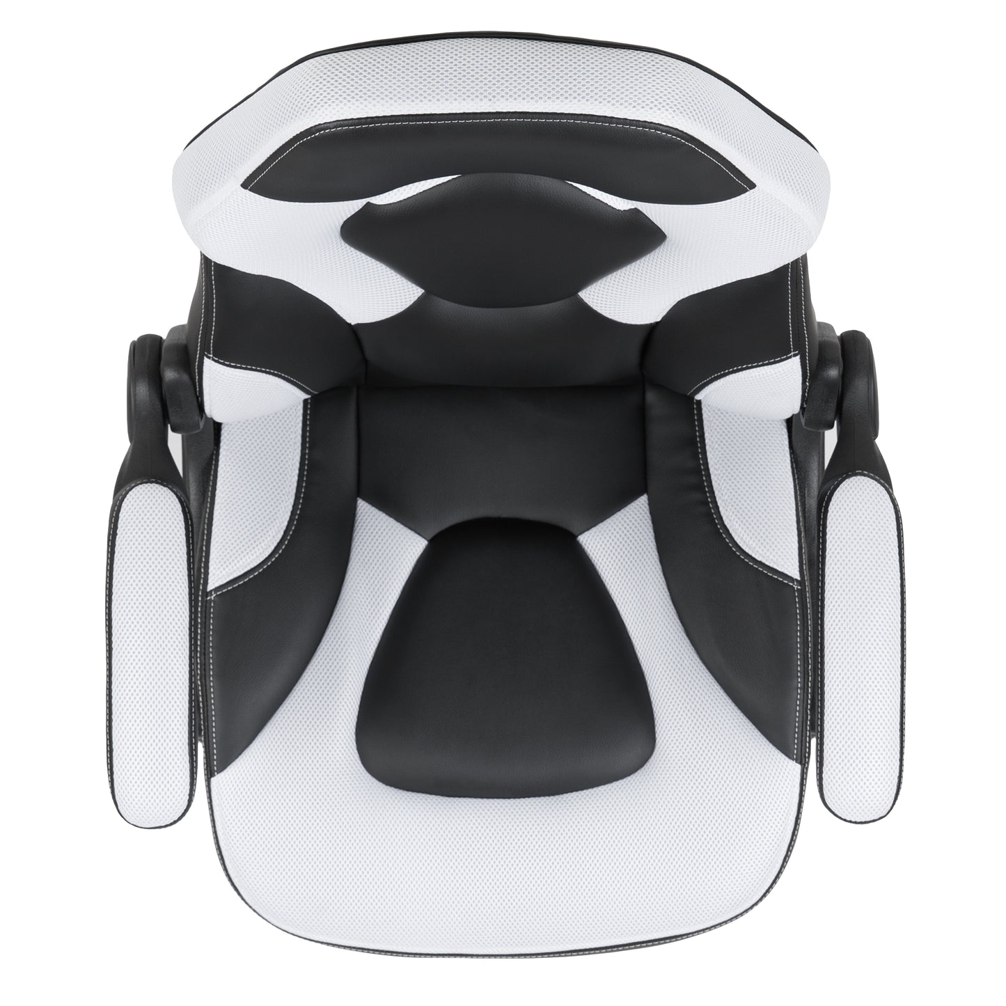 X10 Gaming Chair, Racing Style Ergonomic Office Chair, Height Adjustable Swivel Computer Chair with Flip-Up Arms, White/Black LeatherSoft