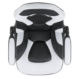 X10 Gaming Chair, Racing Style Ergonomic Office Chair, Height Adjustable Swivel Computer Chair with Flip-Up Arms, White/Black LeatherSoft