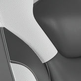 X10 Gaming Chair Racing Office Computer PC Adjustable Chair with Flip-up Arms and Transparent Roller Wheels, White/Black LeatherSoft