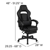 X40 Gaming Chair Racing Ergonomic Computer Chair with Fully Reclining Back/Arms, Slide-Out Footrest, Massaging Lumbar - Black