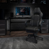 X40 Gaming Chair Racing Ergonomic Computer Chair with Fully Reclining Back/Arms, Slide-Out Footrest, Massaging Lumbar - Black/Gray