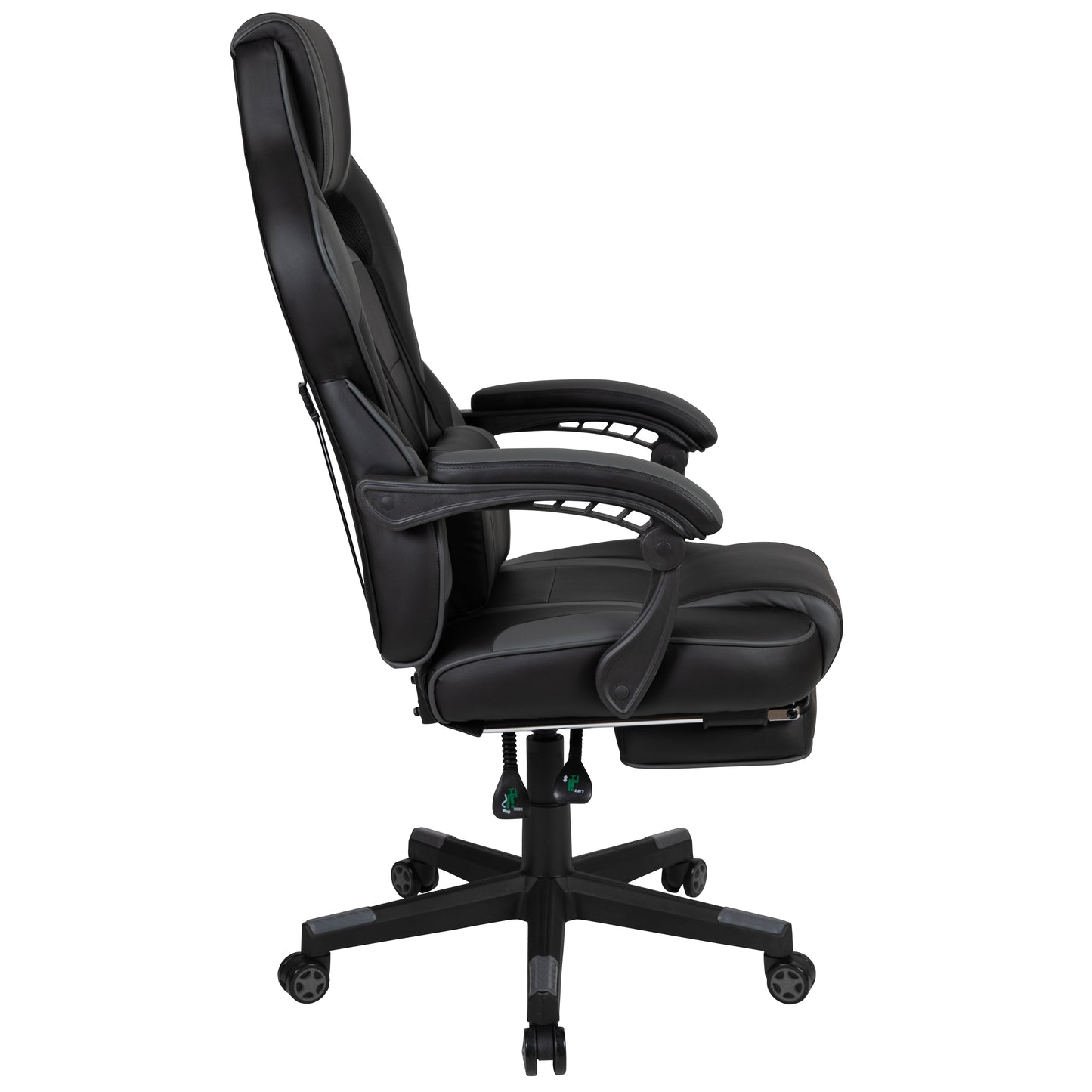 X40 Gaming Chair Racing Ergonomic Computer Chair with Fully Reclining Back/Arms, Slide-Out Footrest, Massaging Lumbar - Black/Gray