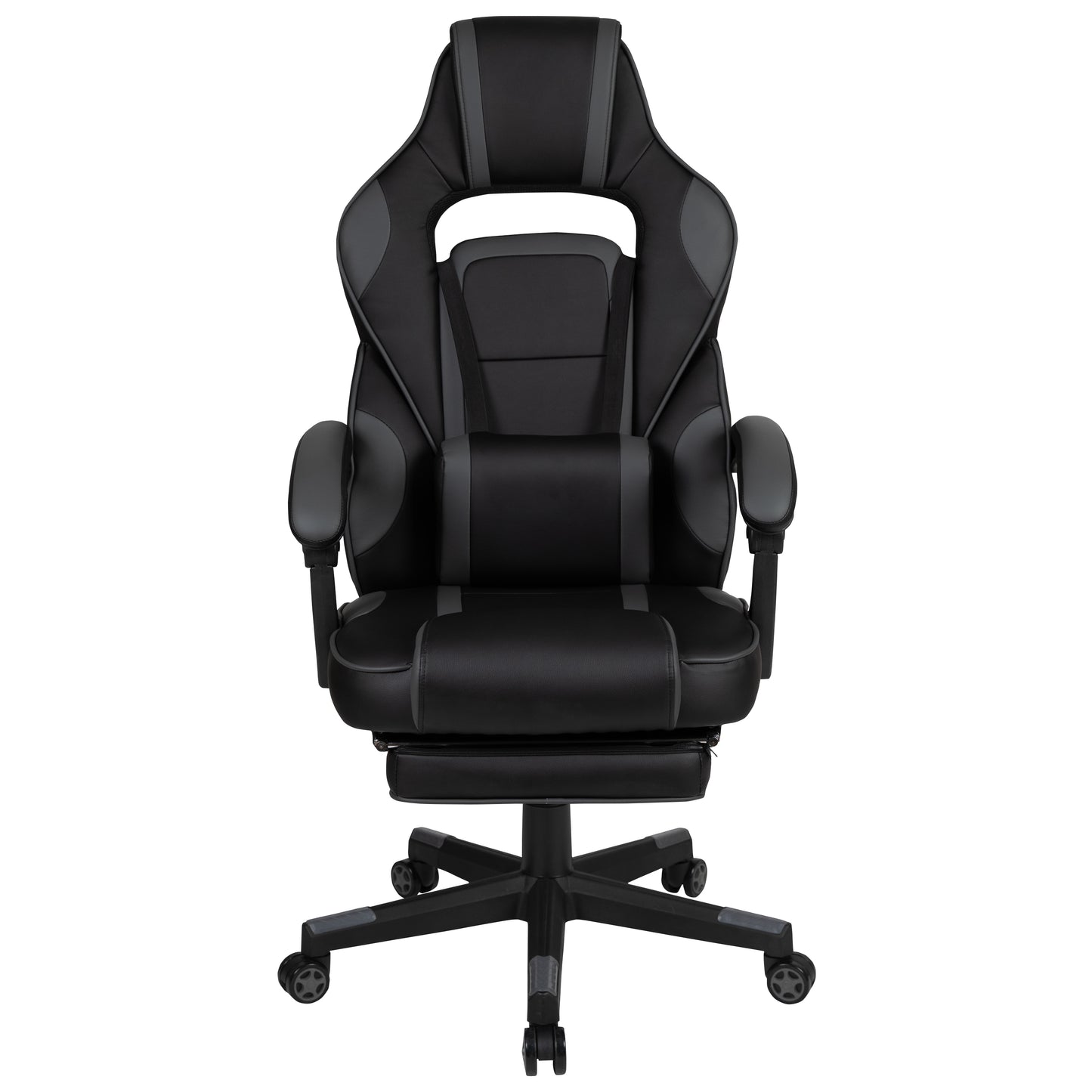 X40 Gaming Chair Racing Ergonomic Computer Chair with Fully Reclining Back/Arms, Slide-Out Footrest, Massaging Lumbar - Black/Gray