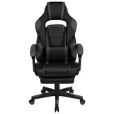 X40 Gaming Chair Racing Ergonomic Computer Chair with Fully Reclining Back/Arms, Slide-Out Footrest, Massaging Lumbar - Black/Gray