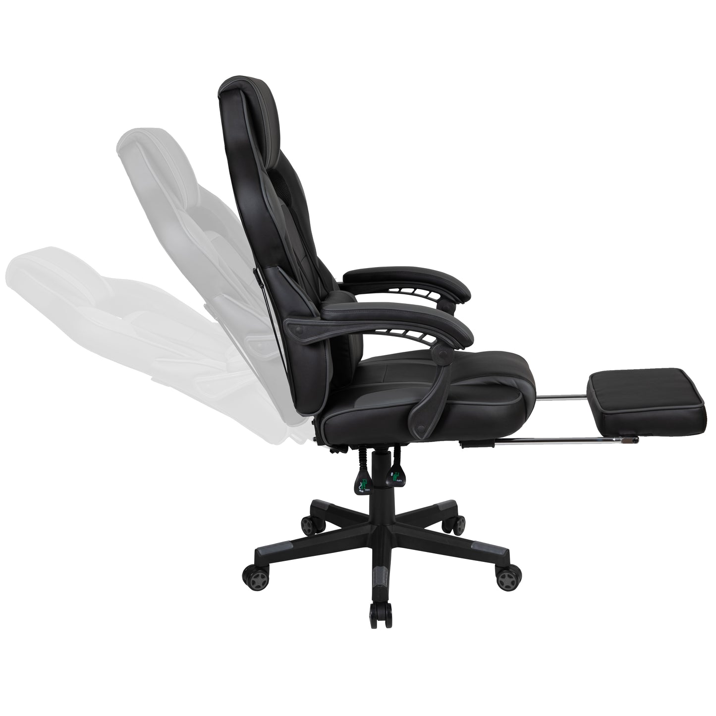 X40 Gaming Chair Racing Ergonomic Computer Chair with Fully Reclining Back/Arms, Slide-Out Footrest, Massaging Lumbar - Black/Gray