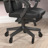 X40 Gaming Chair Racing Computer Chair with Fully Reclining Back/Arms and Transparent Roller Wheels, Slide-Out Footrest, - Black/Gray