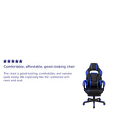 X40 Gaming Chair Racing Ergonomic Computer Chair with Fully Reclining Back/Arms, Slide-Out Footrest, Massaging Lumbar - Black/Blue