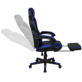 X40 Gaming Chair Racing Ergonomic Computer Chair with Fully Reclining Back/Arms, Slide-Out Footrest, Massaging Lumbar - Black/Blue