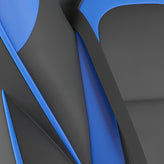 X40 Gaming Chair Racing Computer Chair with Fully Reclining Back/Arms and Transparent Roller Wheels, Slide-Out Footrest, - Black/Blue