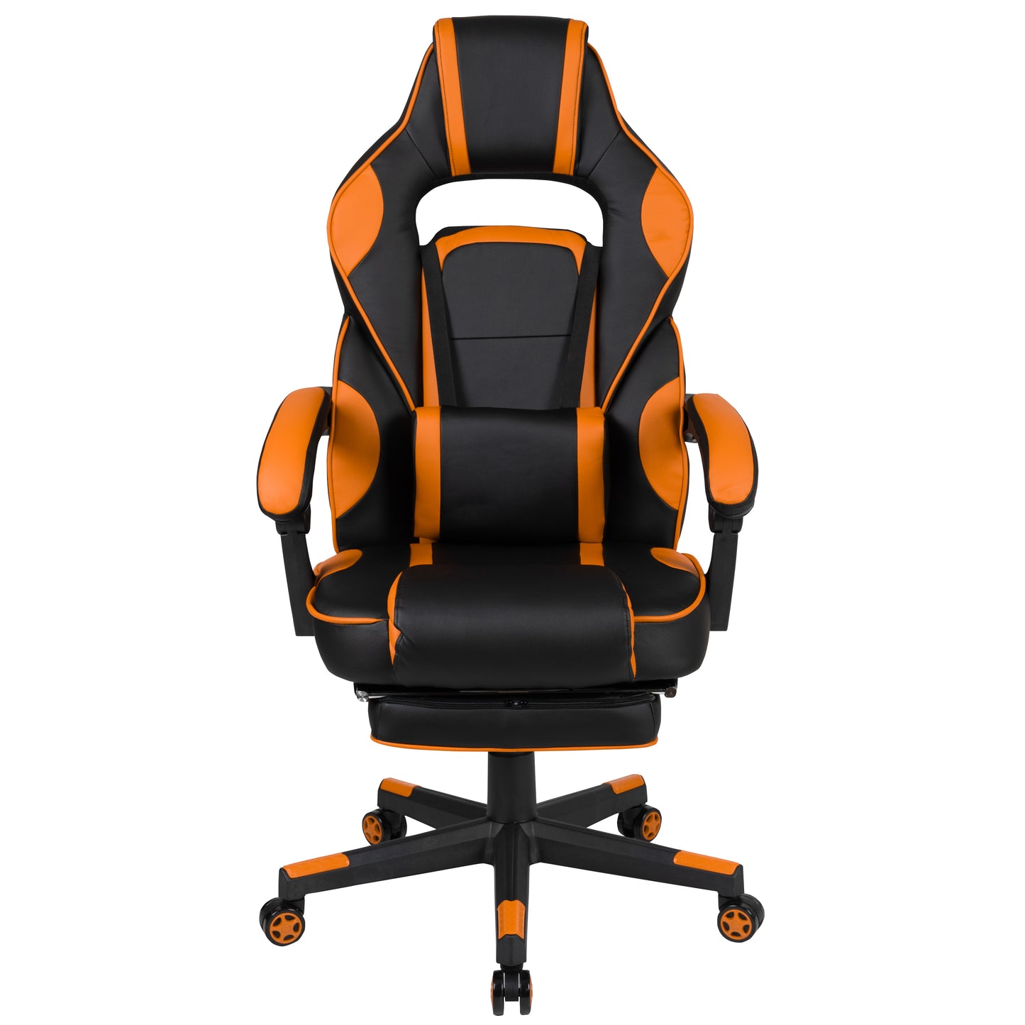 X40 Gaming Chair Racing Ergonomic Computer Chair with Fully Reclining Back/Arms, Slide-Out Footrest, Massaging Lumbar - Black/Orange