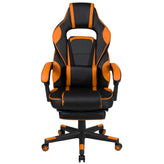 X40 Gaming Chair Racing Ergonomic Computer Chair with Fully Reclining Back/Arms, Slide-Out Footrest, Massaging Lumbar - Black/Orange