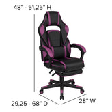 X40 Gaming Chair Racing Ergonomic Computer Chair with Fully Reclining Back/Arms, Slide-Out Footrest, Massaging Lumbar - Black/Purple