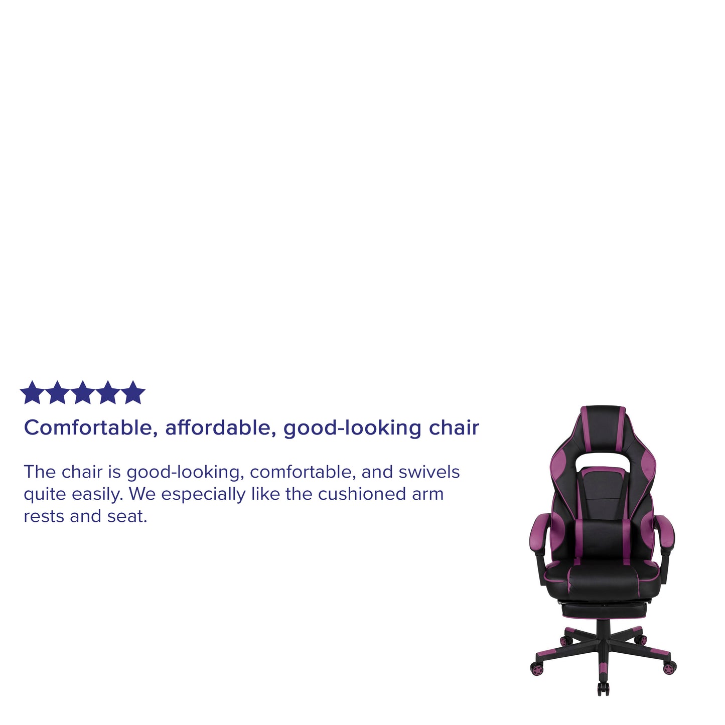 X40 Gaming Chair Racing Ergonomic Computer Chair with Fully Reclining Back/Arms, Slide-Out Footrest, Massaging Lumbar - Black/Purple
