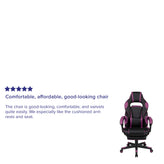 X40 Gaming Chair Racing Ergonomic Computer Chair with Fully Reclining Back/Arms, Slide-Out Footrest, Massaging Lumbar - Black/Purple