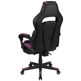 X40 Gaming Chair Racing Ergonomic Computer Chair with Fully Reclining Back/Arms, Slide-Out Footrest, Massaging Lumbar - Black/Purple