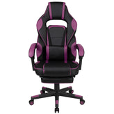 X40 Gaming Chair Racing Ergonomic Computer Chair with Fully Reclining Back/Arms, Slide-Out Footrest, Massaging Lumbar - Black/Purple