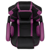 X40 Gaming Chair Racing Ergonomic Computer Chair with Fully Reclining Back/Arms, Slide-Out Footrest, Massaging Lumbar - Black/Purple