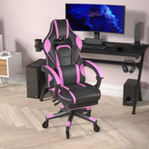 X40 Gaming Chair Racing Computer Chair with Fully Reclining Back/Arms and Transparent Roller Wheels, Slide-Out Footrest, - Black/Purple