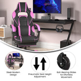 X40 Gaming Chair Racing Computer Chair with Fully Reclining Back/Arms and Transparent Roller Wheels, Slide-Out Footrest, - Black/Purple