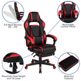 X40 Gaming Chair Racing Ergonomic Computer Chair with Fully Reclining Back/Arms, Slide-Out Footrest, Massaging Lumbar - Red