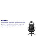 X40 Gaming Chair Racing Ergonomic Computer Chair with Fully Reclining Back/Arms, Slide-Out Footrest, Massaging Lumbar - White