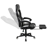X40 Gaming Chair Racing Ergonomic Computer Chair with Fully Reclining Back/Arms, Slide-Out Footrest, Massaging Lumbar - White
