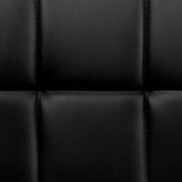 Genna Contemporary Black Quilted Vinyl Adjustable Height Barstool with Arms and Chrome Base