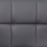 Genna Contemporary Gray Quilted Vinyl Adjustable Height Barstool with Arms and Chrome Base