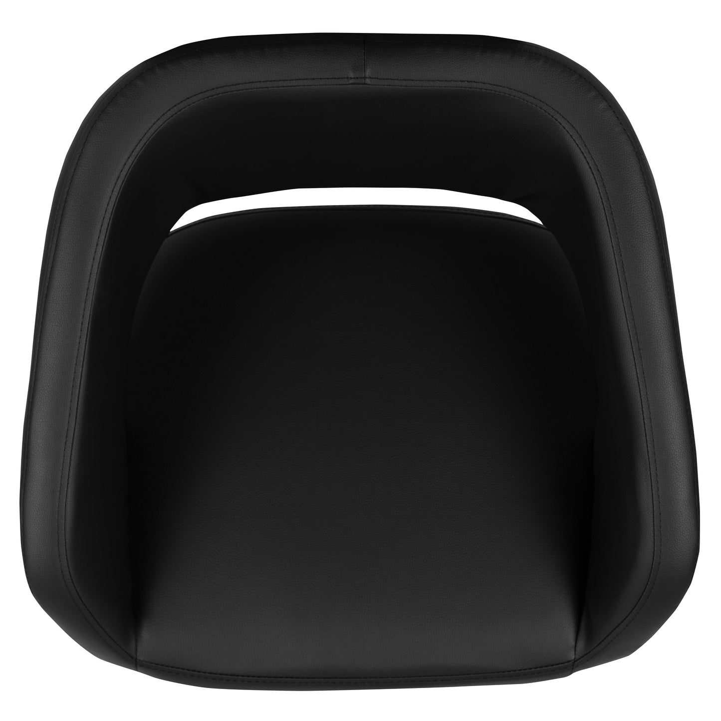 Erik Contemporary Black Vinyl Adjustable Height Barstool with Rounded Mid-Back and Gold Base