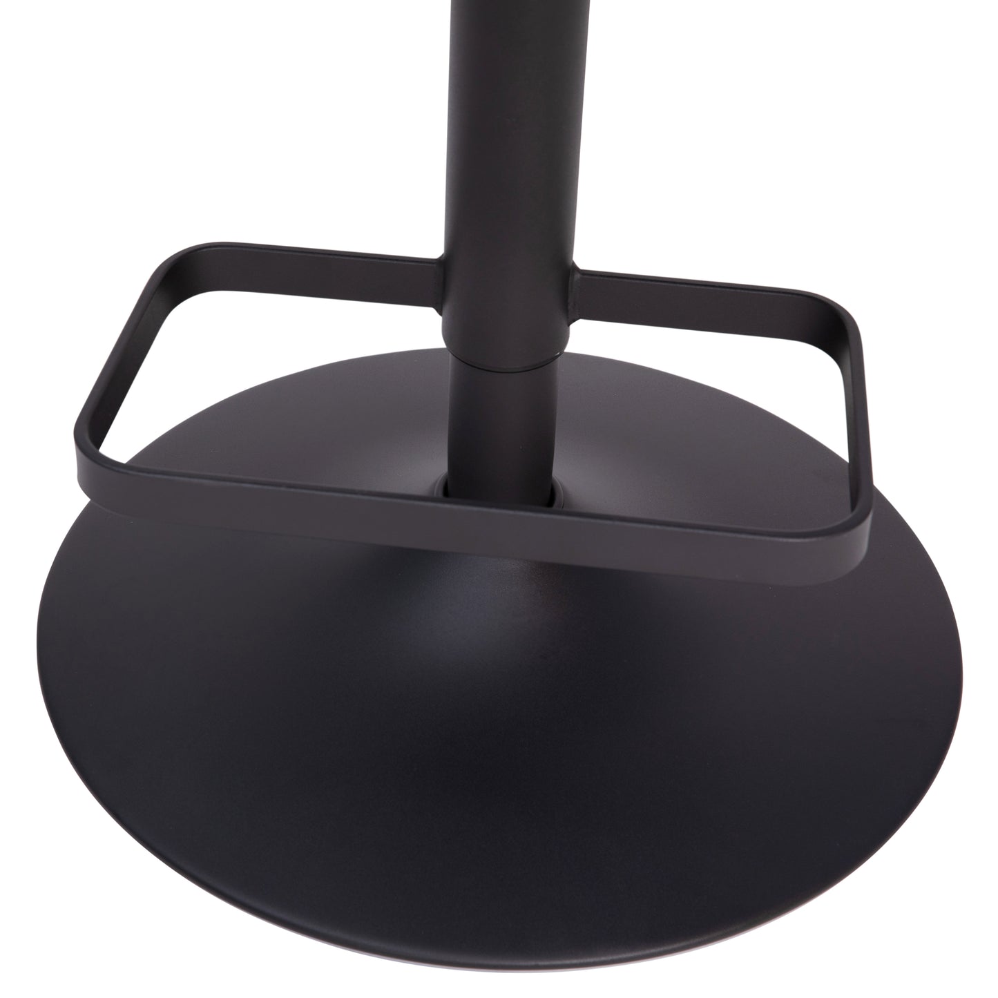 Erik Contemporary Charcoal Fabric Adjustable Height Barstool with Rounded Mid-Back and Black Base