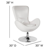 Egg Series White LeatherSoft Side Reception Chair