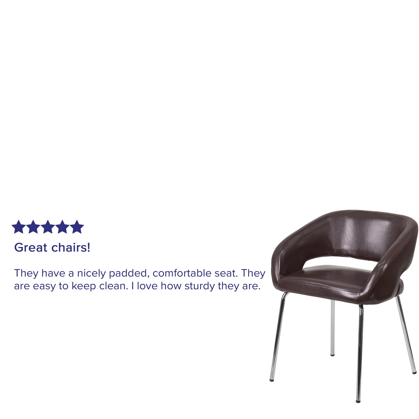 Fusion Series Contemporary Brown LeatherSoft Side Reception Chair