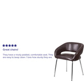 Fusion Series Contemporary Brown LeatherSoft Side Reception Chair