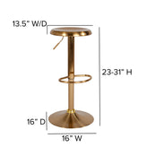 Madrid Series Adjustable Height Retro Barstool in Gold Finish