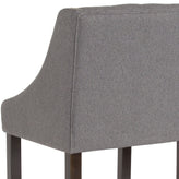 Carmel Series 30" High Transitional Tufted Walnut Barstool with Accent Nail Trim in Dark Gray Fabric
