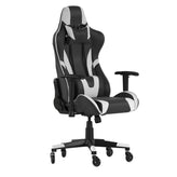 X20 Gaming Chair Racing Office Computer PC Adjustable Chair with Reclining Back and Transparent Roller Wheels in Black LeatherSoft