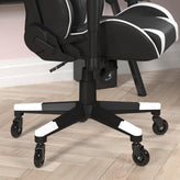 X20 Gaming Chair Racing Office Computer PC Adjustable Chair with Reclining Back and Transparent Roller Wheels in Black LeatherSoft