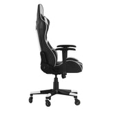 X20 Gaming Chair Racing Office Computer PC Adjustable Chair with Reclining Back and Transparent Roller Wheels in Black LeatherSoft